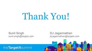 Thank You!
Sunil Singh DJ Jagannathan
sunil.singh@targetx.com dj.jagannathan@targetx.com
 