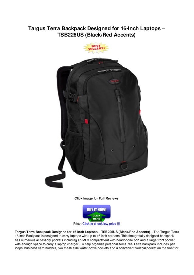 Targus terra backpack_designed_for_16inch_laptops__tsb226_us_blackred