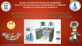 ESCUELA SUPERIOR POLITÉCNICA DE CHIMBORAZO
FACULTAD DE CIENCIAS ESCUELA DE BIOQUÍMICA Y FARMACIA
CÁTEDRA DE TECNOLOGÍA DE ALIMENTOS
ACTIVAR PRESENTACIÓN DE DIAPOSITIVAS
 