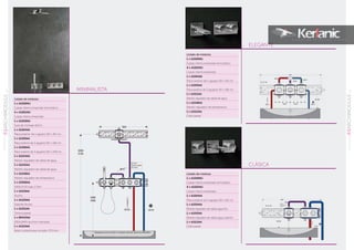 Listado de módulos
1 × A1500NU
Cuerpo interno empotrado termostático
4 × A1501NU
Cuerpo interno empotrado
1 × A1503NU
Guía de montaje 60cm
1 × A1504AA
Placa exterior de 1 agujero 83 × 83 cm
1 × A1505AA
Placa exterior de 2 agujeros 83 × 166 cm
1 × A1506AA
Placa exterior de 3 agujeros 83 × 249 cm
1 × A1544AA
Mando regulador de salida de agua
1 × A1545AA
Mando regulador de salida de agua
1 × A1548AA
Mando regulador de temperatura
1 × A3306AA
IDEALFLEX tubo 1,75m
1 × A1519AA
Ducha
1 × A1520AA
Soporte ducha
1 × A1521AA
Toma a pared
1 × B9443AA
IDEALRAIN duchón individual
1 × A1524AA
Brazo a pared para rociador 370 mm
Listado de módulos
1 × A1500NU
Cuerpo interno empotrado termostático
4 × A1501NU
Cuerpo interno empotrado
1 × A1504AA
Placa exterior de 1 agujero 83 × 83 cm
1 × A1505AA
Placa exterior de 2 agujeros 83 × 166 cm
1 × A1511AA
Mando regulador de salida de agua
1 × A1548AA
Mando regulador de temperatura
1 × A1513AA
Caño pared
Listado de módulos
1 × A1500NU
Cuerpo interno empotrado termostático
4 × A1501NU
Cuerpo interno empotrado
1 × A1504AA
Placa exterior de 1 agujero 83 × 83 cm
1 × A1554AA
Mando regulador de salida agua fria
1 × A1555AA
Mando regulador de salida agua caliente
1 × A1513AA
Caño pared
MINIMALISTA
CLÁSICA
ELEGANTE
204
ARCHIMODULESERIE
ARCHIMODULE
01
205
ARCHIMODULESERIEARCHIMODULE
01
*Adaptador previsto de Ø14 ( manguito reducido referencia F96093NU)
 