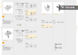 A BA B
T0448 1000 610
T0447 800 540
T0446 600 475
Acabado
Blanco brillo
Referencia Precio € Stock Palet
Lavabo 100 T044801 550 6
Lavabo 80 T044701 455 10
Lavabo 60 T044601 275 10
Acabado
Blanco mate
Referencia Precio €Referencia Precio € Stock Palet
Lavabo 100 T044883 645 6
Lavabo 80 T044783 525 10
Lavabo 60 T044683 325 10
Descripción
• Gres
• Con agujero central para grifo
• Sistema Idealflow rebosadero oculto está
incluido en el código de producto
• Juego de fijación no incluido
• Cubre pileta cerámica incluida
* Juego de fijación no incluido
* Juego de fijación no incluido
* Juego de fijación no incluido
Lavamanos TOP
NOVEDAD
NOVEDAD
Semipedestal Sifón cromadoLavabos TOP
Acabado
Cromo
Referencia Precio € Stock Palet
Sifón cromado
para lavabo
J3747AA 103 10
Acabado
Blanco brillo
Referencia Precio € Stock Palet
Semipedestal T423701 195 10
Acabado
Blanco mate
Referencia Precio € Stock Palet
semipedestal T423783 255 10
Acabado
Blanco mate
Referencia Precio € Stock Palet
Lavamanos 50 T044983 225 14
Acabado
Blanco brillo
Referencia Precio € Stock Palet
Lavamanos 50 T044901 195 14
200
360
540
220
70
60
B
850
795
575
525
280 280
150
140
15
A
330
170
125
80
480
200
360
540
220
70
60
B
850
795
575
525
280 280
150
140
15
A
330
170
125
80
480
Ø30200Ø35
360
540
220
70
60
B
280 280
150
140
15
A
330
170
125
80
480
Ø35
205
380
190
60
380
525
170
500
170
125
135
15
150
205
380
190
60
380
850
795
575
525
170
500
170
125
135
15
150
205
380
190
60
380
525
170
500
170
125
135
15
150
* Juego de fijación no incluido
Descripción
• Gres
• Con agujero central para grifo
• Sistema Idealflow rebosadero oculto está
incluido en el código de producto
• Juego de fijación no incluido
• Cubre pileta cerámica incluida
OPCIONAL
Para todos los acabados
Referencia Precio € Stock Palet
Juego de fijación J117767 5 10
Sifón cromado
para lavabo
J3747AA 103 10
OPCIONAL
Para todos los acabados
Referencia Precio € Stock Palet
Juego de fijación J117767 5 10
Sifón cromado
para lavabo
J3747AA 103 10
9
DEASERIEMUEBLESYLAVABOS
01
8
DEASERIE
MUEBLESYLAVABOS
01
 