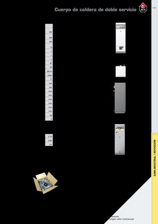 111
Encuentre las últimas características técnicas de nuestros aparatos en www.acv.com
Tarifa 2017 - Precio en Euros, sin IVA. Sujeto a cambios y errores de imprenta.
Los esquemas, las fotos y las dimensiones son dados a título indicativo y no tienen ningún valor contractual.
GAMAINDUSTRIAL/REPOSICIÓN
Dimensiones
Cuerpo de caldera de doble servicio
Kit conexión
estanco concéntrico
Dimensionesy caracteristicastécnicas
Tipo DeltaProS25 DeltaProS45 DeltaProS55
Referencia 04633201 04633301 04633401
Gasto calorífico máximo
(calefacción) PCS kW 31,4 54,9 65,2
Potencia útil a régimen máx.
(80/60ºC) kW 25 44,9 56
Potencia útil mín. ( 80/60ºC) kW   12,9 16,7
Eficiencia energética estacional
de calefacción % 80.1 80.1 82
Capacidad total L 158 128 151
Capacidad de ACS L 75 65 83
Capacidad de primario L 83 63 68
Conexión ACS Ø” 3/4 M 3/4 M 3/4 M
Conexión de calefacción Ø” 1 H 1 H 1 H
Conexión de chimenea Ømm 100 100 100
Pérdida de carga tanque a Δt = 20ºC mbar 15 25 37
Temperatura máxima de trabajo °C 90 90 90
Presión máxima (ACS) bar 8,6 8,6 8,6
Presión máxima (primario) bar 3 3 3
Dimensiones A mm 1615 1615 1760
Dimensiones B mm 1386 1386 1586
Dimensiones C mm 360 390 390
Dimensiones D mm 1445 1445 1645
Dimensiones E mm 1445 1445 1645
Dimensiones F mm 1400 1400 1600
Peso en vacío kg 145 168 200
Voltaje V 230 230 230
Prestaciones ACS
Tipo DeltaProS25 DeltaProS45 DeltaProS55
Caudal punta a 40ºC L/10’ 268 316 362
Caudal punta 1ª hora a 40ºC L/60’ 806 1284 1533
Caudal continuo a 40 ºC L/h 645 1161 1405
Conexión a la chimenea
B23 - B23P
A
B
928
200
C
584
540
220
F E
D
 