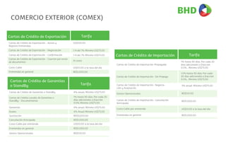COMERCIO EXTERIOR (COMEX)
Cartas de Crédito de Exportación - Avisos y
Registro Enmiendas
Cartas de Crédito de Exportación ...