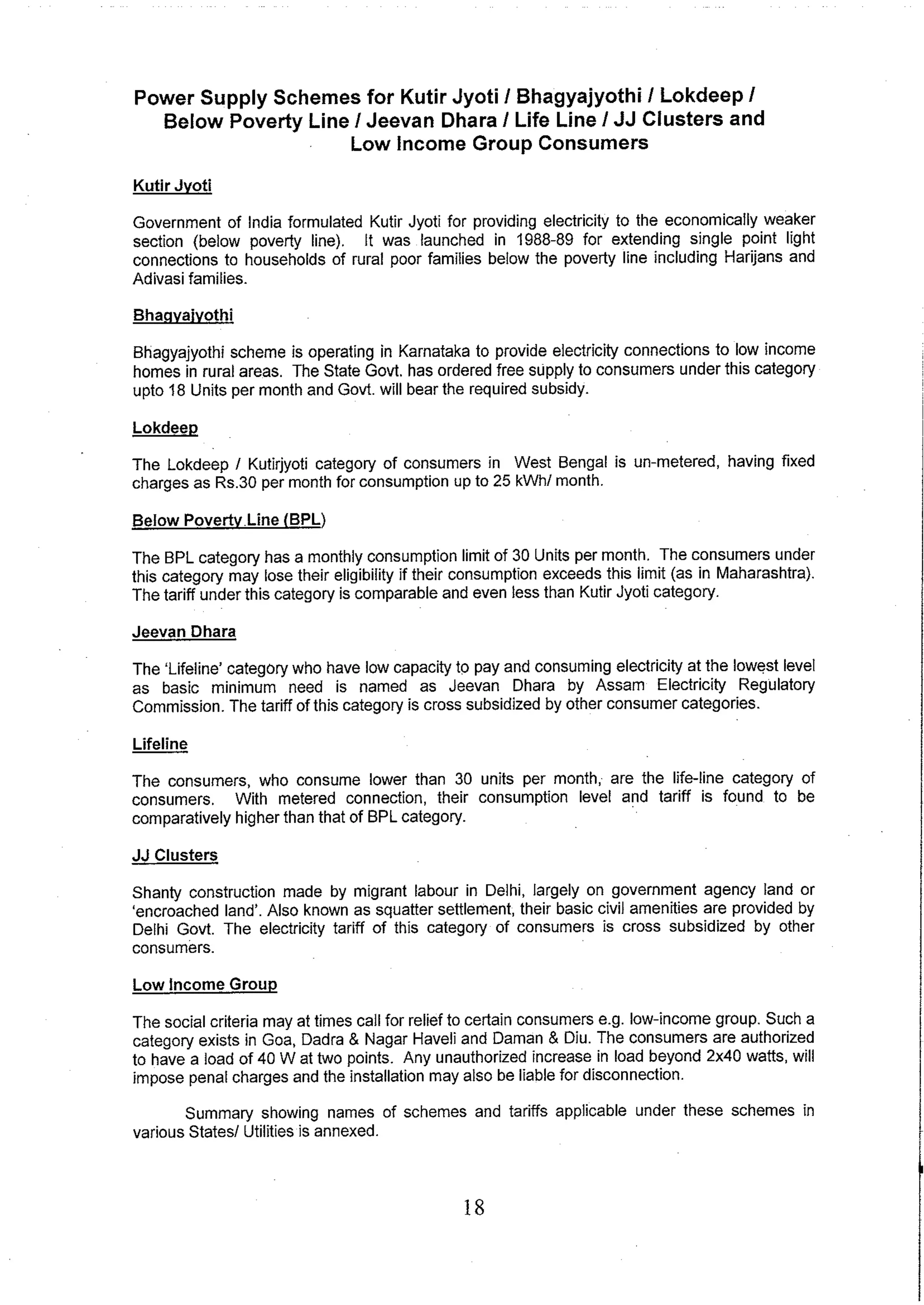 Tariff and Duty of Electricity supply in various State of India-A review by CEA