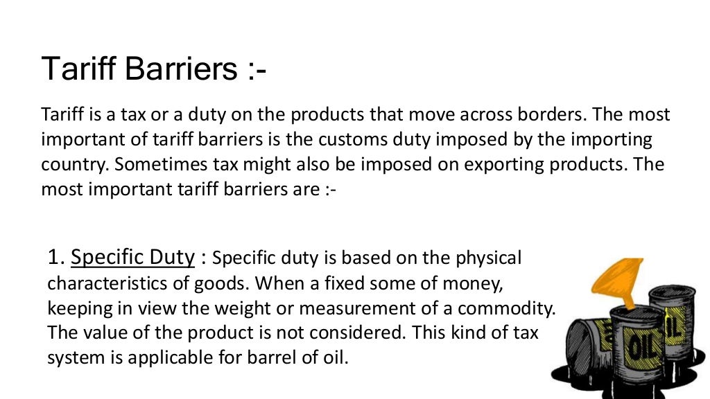 Tariff and non tariff barriers