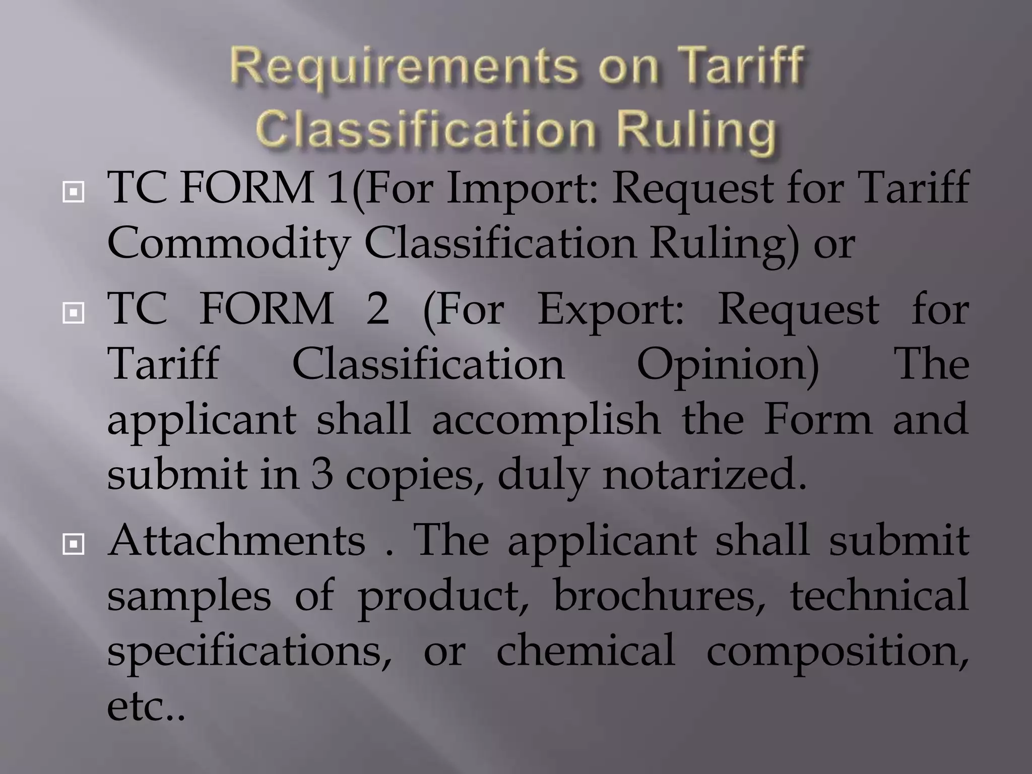 Tariff commission | PPTX