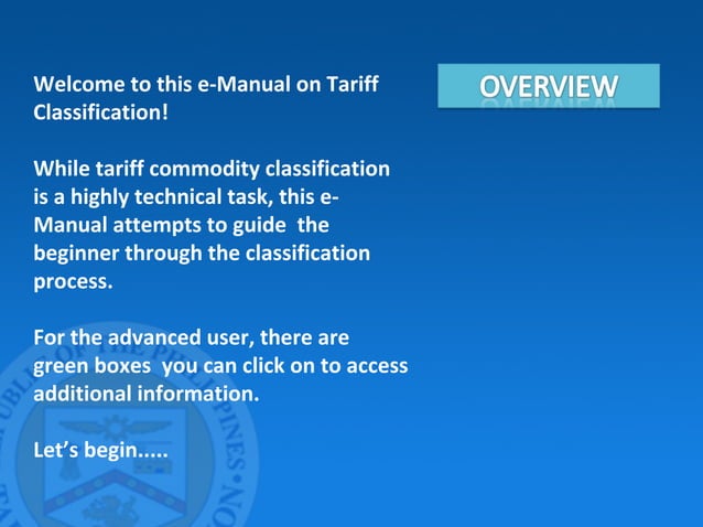 Tariff classification 28may2014 | PPT