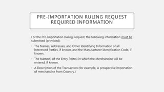 Tariff Classification for Imported Products into the USA | PPTX