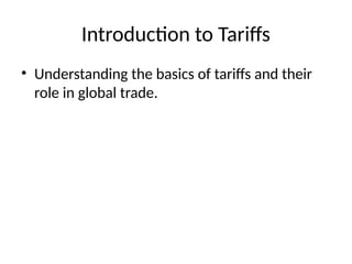 Tariffs Student Activity Tariffs Presentation for high school students | PPTX
