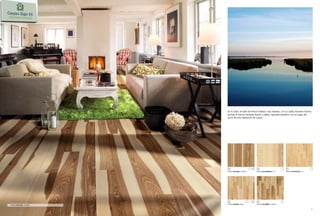 NORDIC
 NATURALS
 COLLECTION
 FRESNO




                               En el salón, el suelo de fresno Gotland, muy veteado, con su cálido duramen marrón,
                               domina el interior bastante blando y pálido, logrando equilibrio con las vigas del
                               techo de esta habitación de campo.




                               1                            2                            3
                               FRESNO GOTLAND, COUNTRY     FRESNO GOTHENBURG, CITY      FRESNO STOCKHOLM, CITY




                               3                            3
                               FRESNO KALMAR, TOWN         FRESNO TELEMARK, COUNTRY
1    FRESNO GOTLAND, COUNTRY

20                                                                                                               21
 