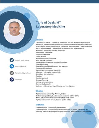 Tariq al deek resume 2020 | PDF