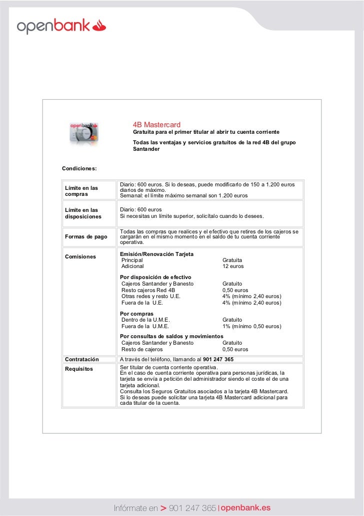 Tarjeta 4 B Mastercard