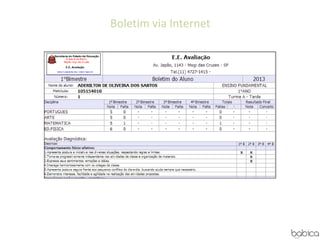 Boletim via Internet
 