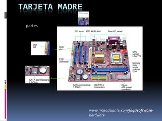 TARJETA MADRE
 partes




                www.masadelante.com/faqs/software-
                hardware
 