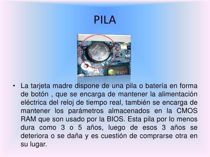 Resultado de imagen para la pila en la tarjeta madre