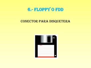 6.- Floppy o FDDconector para disquetera