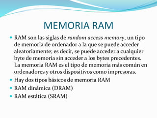 Tarjeta madre RAM y microprocesador