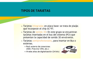 TIPOS DE TARJETAS
 