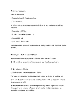 Tarjetas madre acti. 6