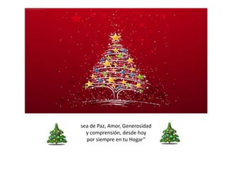 sea de Paz, Amor, Generosidad 
y comprensión, desde hoy 
por siempre en tu Hogar” 
sea de Paz, Amor, Generosidad 
y comprensión, desde hoy 
por siempre en tu Hogar” 
 
