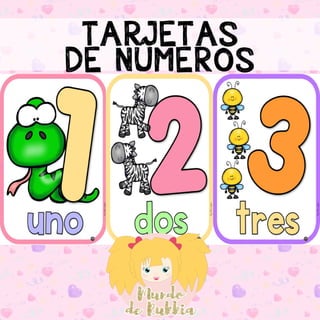 Tarjetas de números del uno al diez preescolar