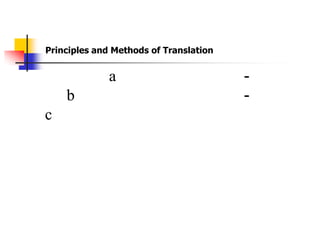 Principles and Methods of Translation


              a                         -
    b                                   -
c
 
