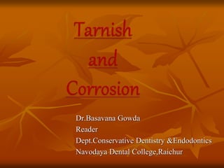 Dr.Basavana Gowda
Reader
Dept.Conservative Dentistry &Endodontics
Navodaya Dental College,Raichur
 
