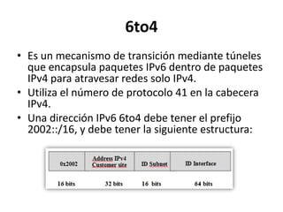 Mecanismos de transición IPv6: Teredo, 6to4 y 6RD | PPTX