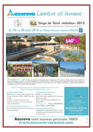 Auriez-vous effectué la même enchère ?Auriez-vous effectué la même enchère ?
Votre coéquipier vous communiqueVotre coéquipier vous communique
ensuite le chien et vous demande quelsensuite le chien et vous demande quels
auraient été votre écart, votre entame etauraient été votre écart, votre entame et
votre plan de jeu.votre plan de jeu.
CHIEN
LLeessCCoonnssuullttaannttss
L’AVIS DE LA REDACTIONL’AVIS DE LA REDACTION (Florent TRIVERO - Adrien PEREZ)
L’avantage de l’entame, une belle longue à jouer (♥) que l’on peut répéter immédiatement grâce à la présence du mariage, le contrôle dans les trois autres couleurs
(un Roi, un petit mariage et une chicane) font opter pour un surcontrat, malgré seulement 5 atouts plus l’Excuse. C’est un début de concours, qui plus est en équipe,
la Garde Sans paraît suffisante, les points du chien pouvant avantageusement pallier une éventuelle singlette à ♥, voire à ♦. Le surcontrat peut éviter aussi de retourner
un chien blanc d’atouts, synonyme de flanc atout agressif en défense qui pourrait compromettre la gagne.
Sur une simple garde, les deux ♠ filent à l’écart pour s’ouvrir la place du Petit. Les accompagnent aussi Dame et Cavalier de ♦ (garder V-9-4 semble assez prometteur
pour encaisser une levée à moindre frais), puis les deux plus petits ♣ pour équilibrer le jeu. La jouerie du mariage ♥ en tête devrait calmer les vélléités défensives.
Gérald DEROUIN (Sarthe Mayenne) - Première Série Pique
Comme mon partenaire, j’aurais fait une garde pour ne pas plomber l’équipe dès le début du tournoi. Un contrat supérieur
est très risqué : sans compter la coupe, il y a potentiellement 35 points, à condition de réaliser le pli de la Dame de ♥ et
deux tarots. De plus, la possibilité de tomber sur un os en défense (main 8ème
ou plus) reste envisageable.
Mon écart est le suivant : ♠ V-6 / ♦ D / ♣ 8-3-As. J'entame du Roi de ♥ suivi de la Dame. J’espère qu’elle passera, auquel
cas le contrat sera presque rempli : mariage ♥ (11 points) + Roi de ♣ (6) + un gros atout (2) + Excuse (4) + Cavalier de ♦ (4)
+ écart (7) + Petit (6), soit 40. Si le Petit sort, il ne restera plus qu’à prendre un Valet ou effectuer un autre atout pour gagner.
Géraldine TYRE (Loire Forez) - Première Série Carreau
Mon contrat aurait été une Garde Sans le Chien. Avec la levée de la Dame de ♥ et un décompte de seulement 6 points
à ♠, j’arrive à 38. Si la Dame de mon mariage ne passe pas, son manque peut se rattraper en prenant plus de points dans
ma coupe et en ramassant un chien supérieur à 3 points. Ayant la main, je développerai de suite les ♥ qui ont peu de
chance d’être tenus. Par conséquent, la défense ne devrait pas jouer atout.
Sur une garde, j’aurais couché deux ♠ pour la sortie du Petit, Valet de ♥ et Dame de ♦ que je n’aurais pu faire en
débord, vu le peu d'atouts en ma possession, et deux petits ♣.
Hélène COSTES (Languedoc Roussillon) - Deuxième Série Carreau
C'est une belle main de points, pauvre en atouts, mais qui mérite un bilan pour un éventuel surcontrat : ♣ (6 points
pour le Roi), ♥ (6 ou 11), Atout (10 à 14), ♦ (5 à 8), coupe (8 minimum), chien (3 minimum), soit 38 points en comptant
très sévèrement. Un surcontrat est donc possible, mais la sortie du Petit est aléatoire et primordiale pour la réussite du
contrat. Il s’agit de la 1ère
donne d’un libre par quatre et mes choix engagent mes partenaires, je sécurise donc le contrat
par une Garde. Suite à la relève, j’effectuerai une coupe pour sortir le Petit, puis équilibrerai mon jeu car j’ai peu d’atouts.
Mon écart sera donc : ♠ V-6 / ♦ D-4 / ♣ 3-As. J’entamerai du Roi de ♥ qui précèdera la Dame.
Josette STEFF (Lorraine) - Promotion
Je décompte 31 points, sans comptabiliser ceux prenables à ♠. Vu mon faible nombre d'atouts et malgré ma coupe,
je ne me hasarderai pas à faire un surcontrat.
Au vu du chien, mon écart sera : ♠ V-6 / ♥ V / ♦ D-4 / ♣ As. Pour me rapprocher de la gagne, j’ai mis au chaud un grand
nombre de pièces. Je n’ai fait qu’une seule faiblesse (coupe ♠) sur laquelle j’espère prendre le maximum de points. J’ai
conservé la séquence C-V-9 à ♦ pour reprendre la main. Peut-être cela m’aidera à déborder... Avec cet écart, si la
réparte est convenable, tout devrait aller pour moi !
Thibaut SPIRITO (Ain) - Junior
J'ai 29 points effectifs et l'avantage de l'entame qui me permettra de développer ma force à ♥, longue 6ème
par le mariage
rassurante qui fera de suite couper et empêchera sans doute la prise du Petit. J'espère prendre un minimum de 8 points
à ♠ et suis en droit d’envisager une levée supplémentaire (celle de la Dame de ♥ qui ne faisait pas partie de mes points
effectifs car elle est trop longue, celle du 18 d'atout ou encore celle du Valet de ♦). Je choisis de faire une Garde Sans,
les 3 points minimum du chien pouvant m’être nécessaires. Sur une garde, j'écarte les deux ♠ et équilibre les couleurs
en couchant Dame et 4 de ♦, 3 et As de ♣. Je pousserai mes ♥ par le mariage et poserai le Petit dès que possible à ♠.
Vous avez été nommé(e) capitaine de votre équipe de
libre par quatre. L’un de vos partenaires, débutant, vous
soumet une main d’attaque qu’il a reçue en début de
tournoi. Il vous précise que c’était la 1ère
donne jouée,
qu’il avait l’entame et qu’il a opté pour une simple garde.
3355Vous, les joueurs
 