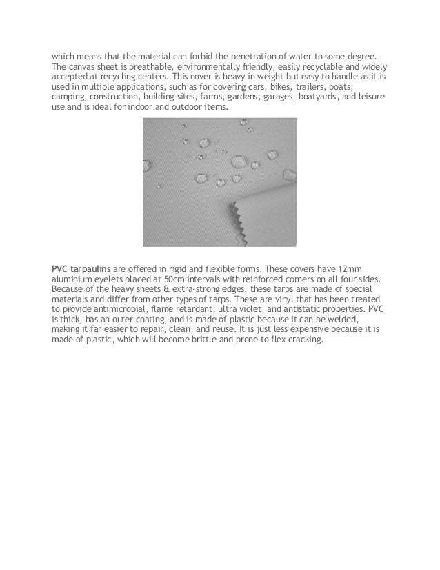 Tarpaulins and their types