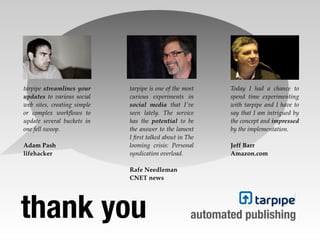 tarpipe WordPress plugin demo