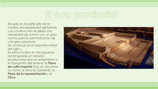 Situado en la parte alta de la 
ciudad, era propiedad del Estado 
y su construcción se debió a la 
necesidad de contar con...