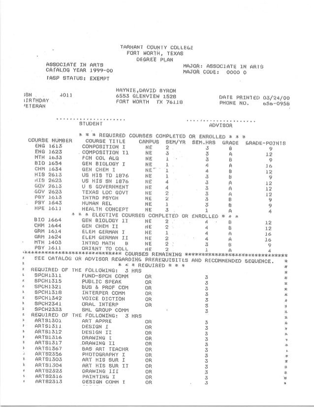 tarrant-county-college-academic-transcript