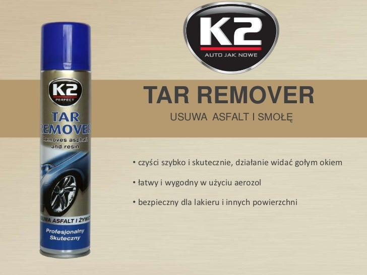 k2 tar remover usuwa asfalt smole klej z naklejek bezpieczny dla laki…