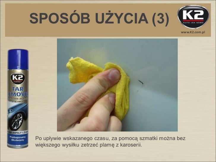 k2 tar remover usuwa asfalt smole klej z naklejek bezpieczny dla lakieru