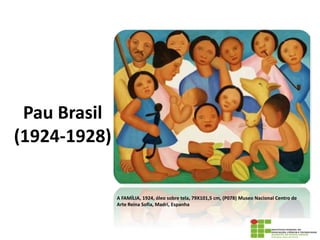 Pau Brasil
(1924-1928)
A FAMÍLIA, 1924, óleo sobre tela, 79X101,5 cm, (P078) Museo Nacional Centro de
Arte Reina Sofia, Madri, Espanha
 