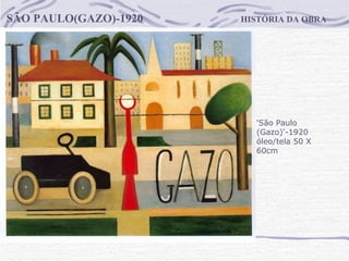 HISTÓRIA DA OBRA SÃO PAULO(GAZO)-1920 'São Paulo (Gazo)'-1920  óleo/tela 50 X 60cm                   