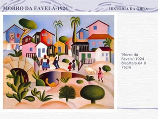 HISTÓRIA DA OBRA MORRO DA FAVELA-1924 'Morro da Favela'-1924 óleo/tela 64 X 76cm                  