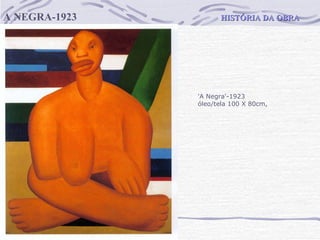 HISTÓRIA DA OBRA A NEGRA-1923 'A Negra'-1923  óleo/tela 100 X 80cm,                                      