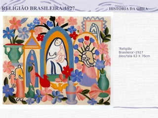 HISTÓRIA DA OBRA RELIGIÃO BRASILEIRA-1927 'Religião Brasileira'-1927  óleo/tela 63 X 76cm                                        