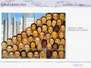 HISTÓRIA DA OBRA OPERÁRIOS-1933 OBRAS 'Operários'-1933  óleo/tela 150 X 205cm,                                     