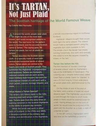 Tartan, Not Just Plaid by Colette Weil Parrinello feb 2018 Faces Magazine Cricket Media