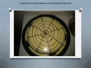 TARTA DE CHOCOLATE BAÑADA CON CHOCOLATE BLANCO
 