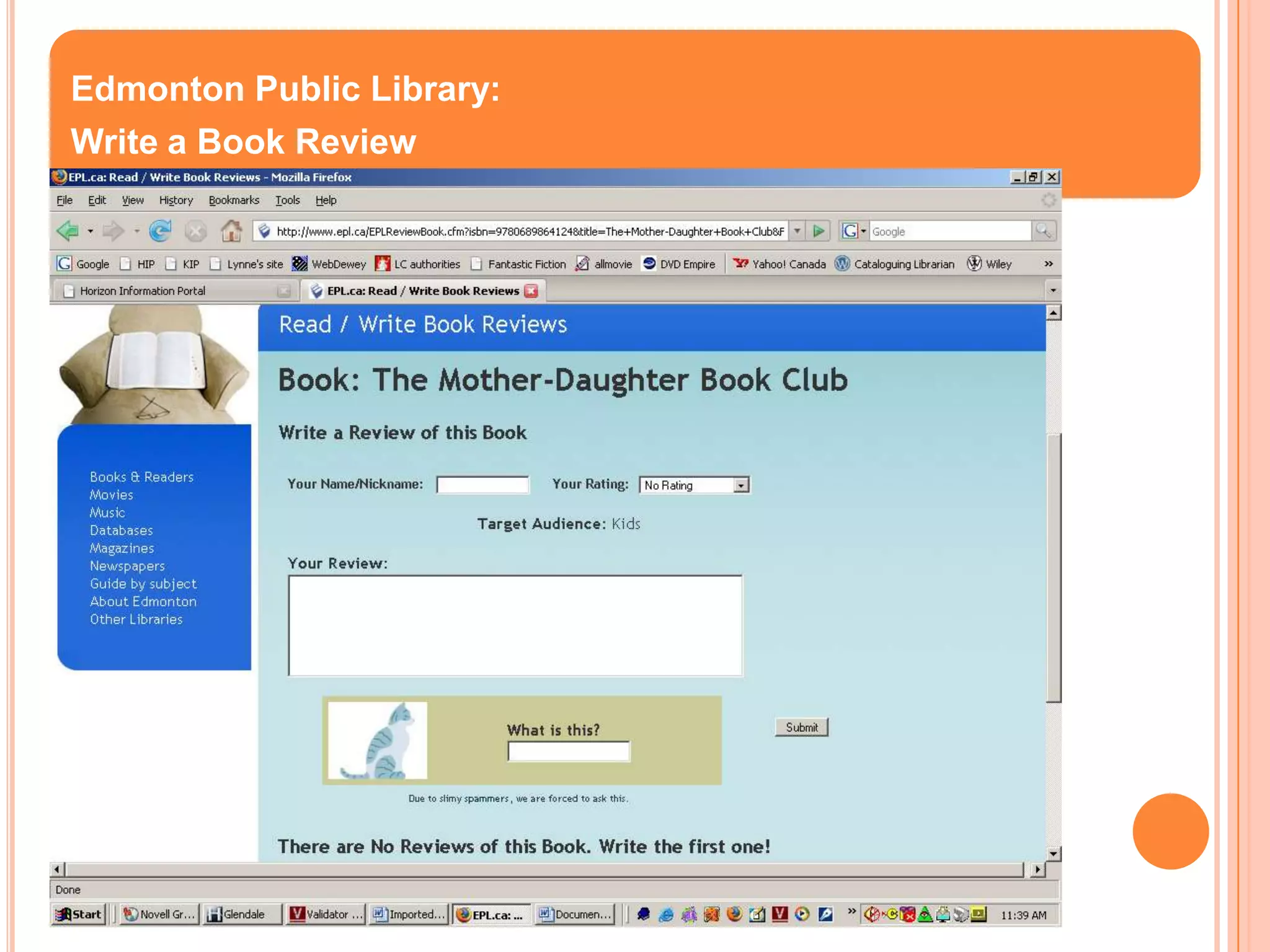 Social Catalogues The New Face of the Public Library Catalogue PPTX