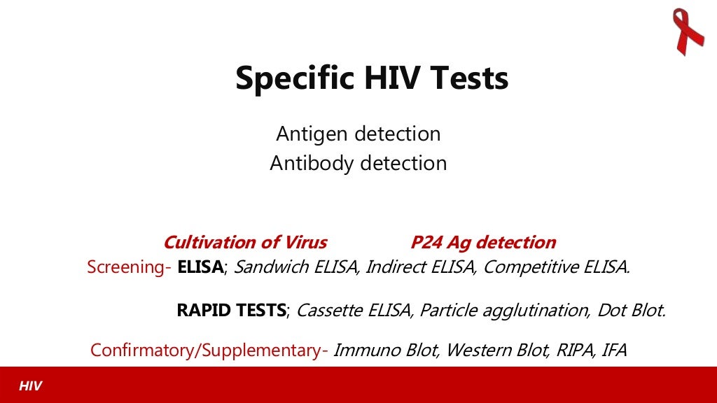 Laboratory diagnosis of HIV infection.