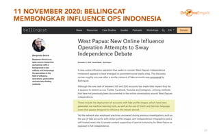 11 NOVEMBER 2020: BELLINGCAT
MEMBONGKAR INFLUENCE OPS INDONESIA
27
 
