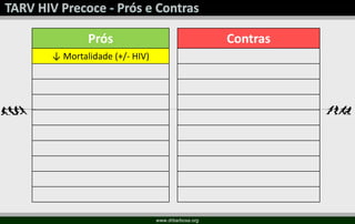 www.drbarbosa.org
Prós Contras
↓ Mortalidade (+/- HIV)
 