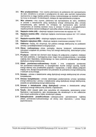 Taryfa dystrybucyjna-2015