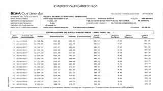 CUADRO DE CALENDARIO DE PAGO
 