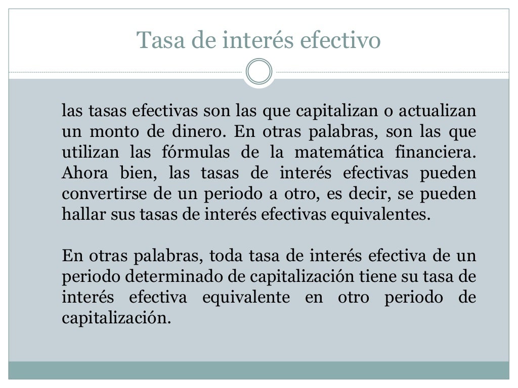 Tasa de interes efectiva y nominal